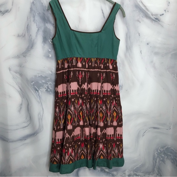 Diodore by Anthropologie March of the Elephants print dress silk blend - Picture 6 of 6